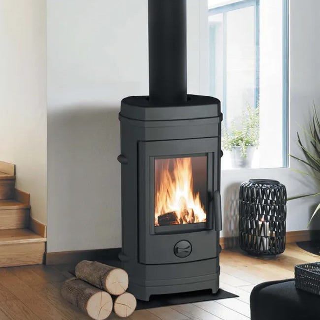 Pedana Salvapavimento Per Stufe A Legna E Pellet - Ø 89 Cm, Ferro Battuto, Made In Italy - Foto 8