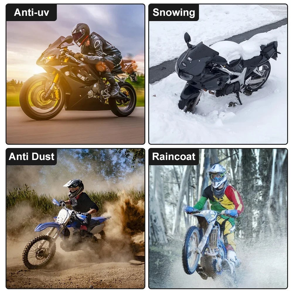 Housse Moto Étanche Extérieure et Intérieure, Scooter, Tissu Résistant à l'Usure, Protection Saisonnière Anti-poussière et Anti-UV - 8