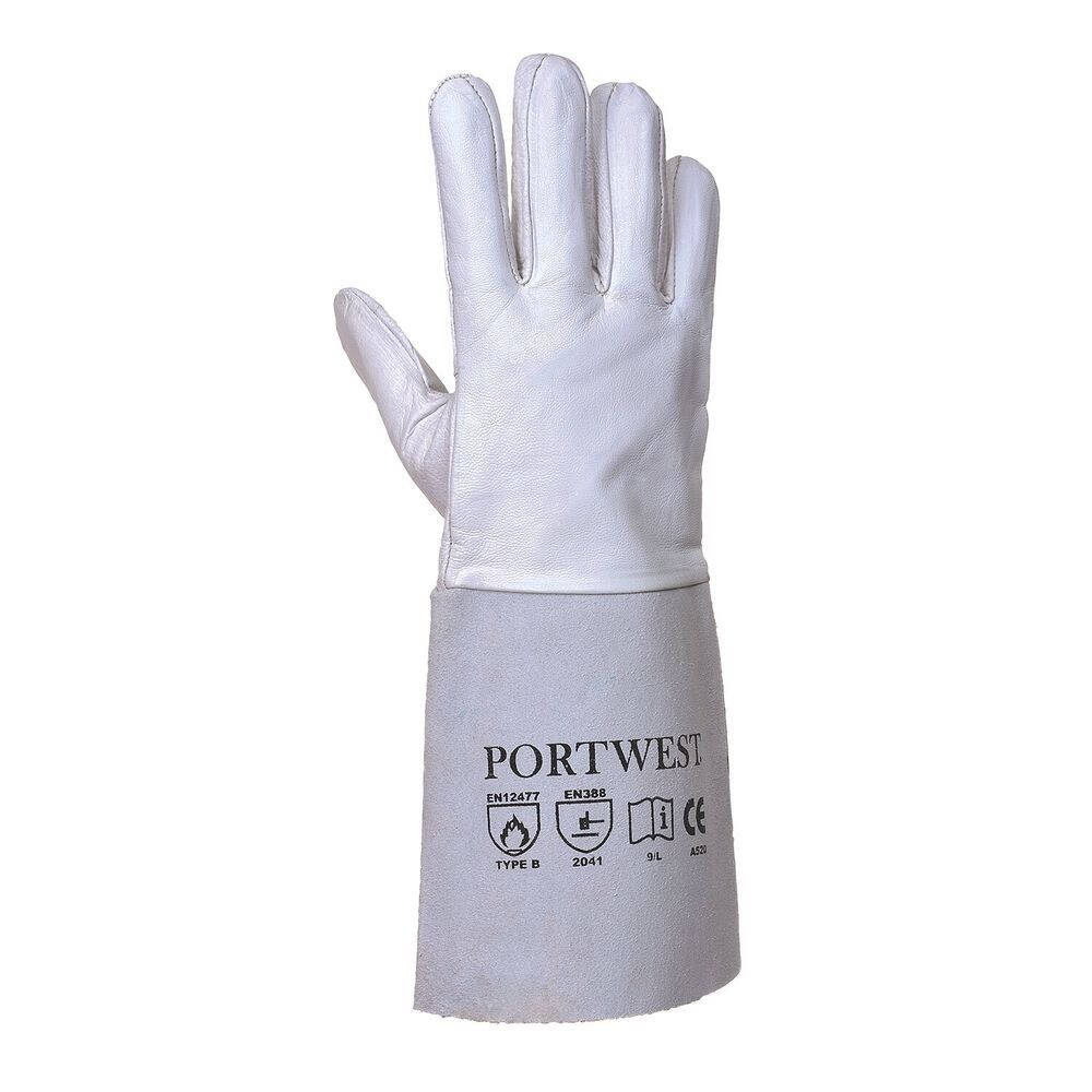 Gants De Soudeur Portwest Rouge Taille XL - Cuir Fendu De Vache A500RERXL, Protection Maximale