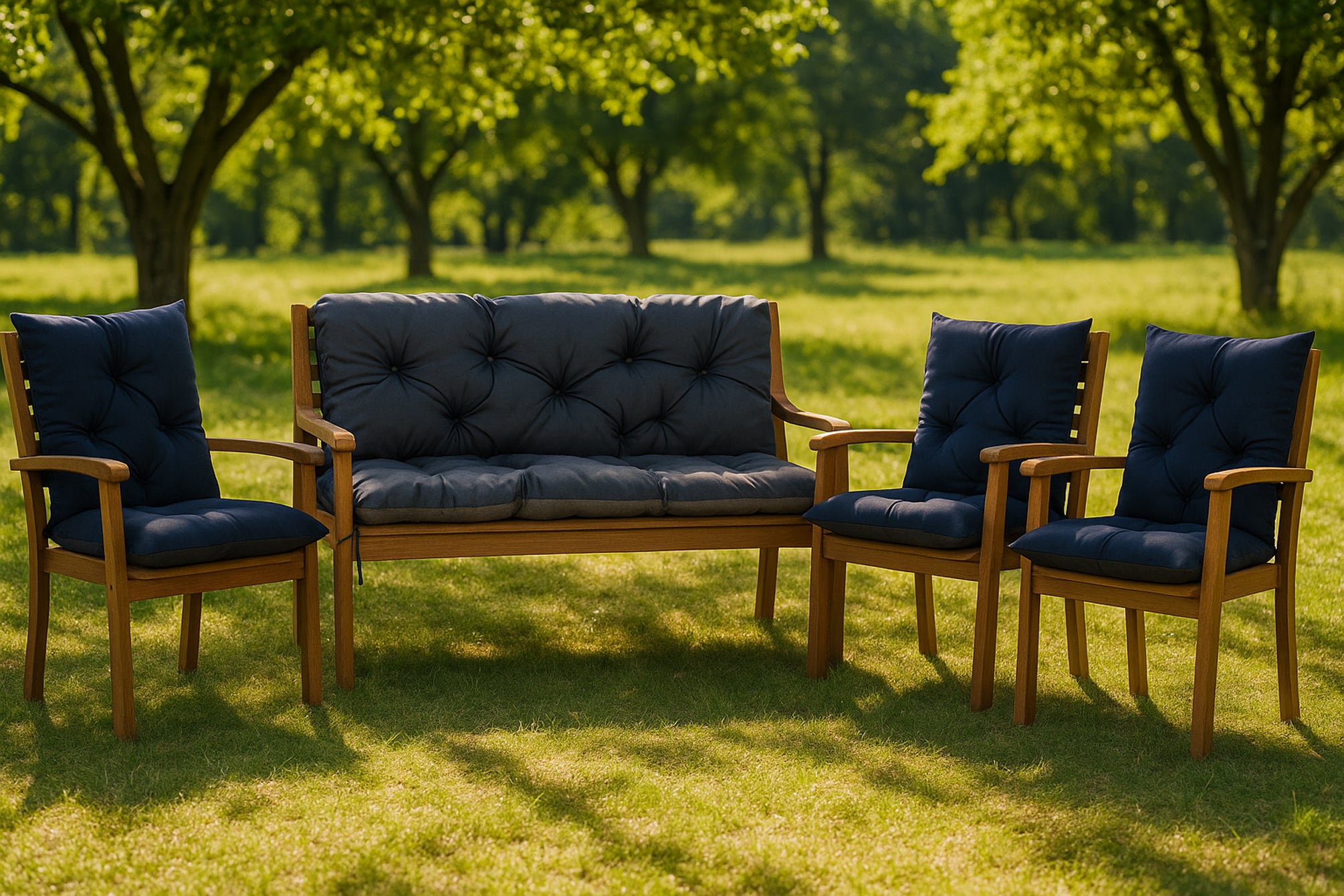 Coussin pour banc de jardin 120x60x50cm, coussin de jardin Bleu, coussin de banc extérieur, coussin de banc de jardin, coussin de balançoire - 6