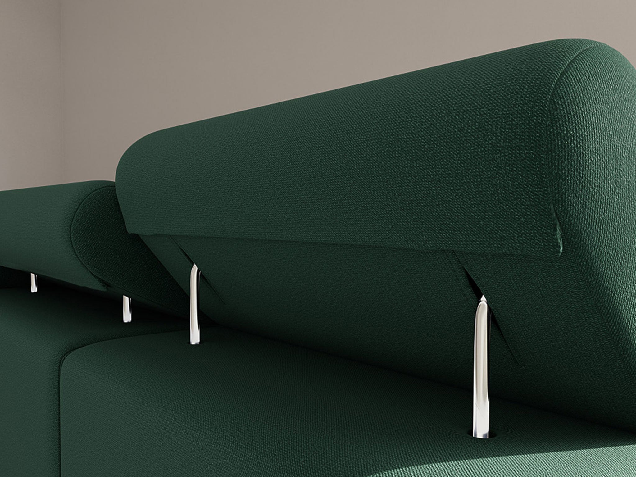 Canapé d'angle gauche convertible 6 places en velours vert - PABLO - Best Mobilier - 9