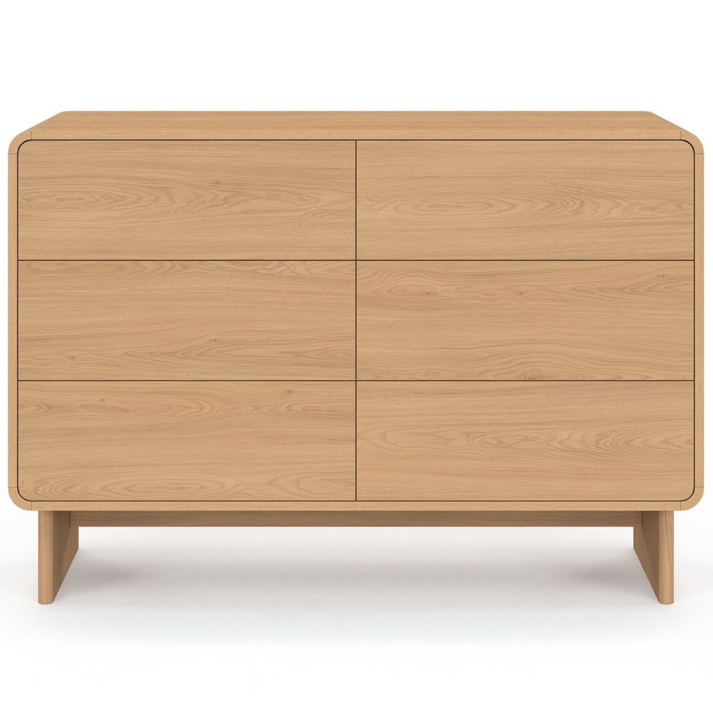 Commode 6 tiroirs CAPUCINE 115 cm façon hêtre design arrondi - 3