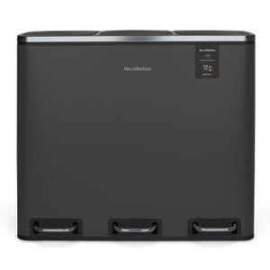 Les Collectors N°982, Spazzatura a Pedale per Racconta Differenziata, Inox Spazzolato,3x18L, Resistente, 3 Contenitori Rimovibili, Chiusura Silenziosa