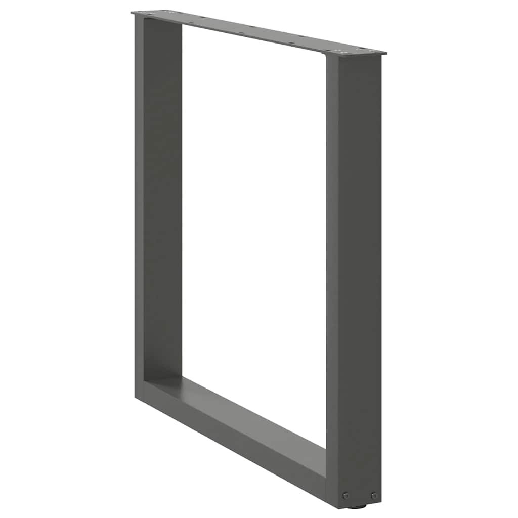 Maison Exclusive - Pieds de table à manger en U 2 pièces Anthracite 90 x (72-73) cm Acier - 4