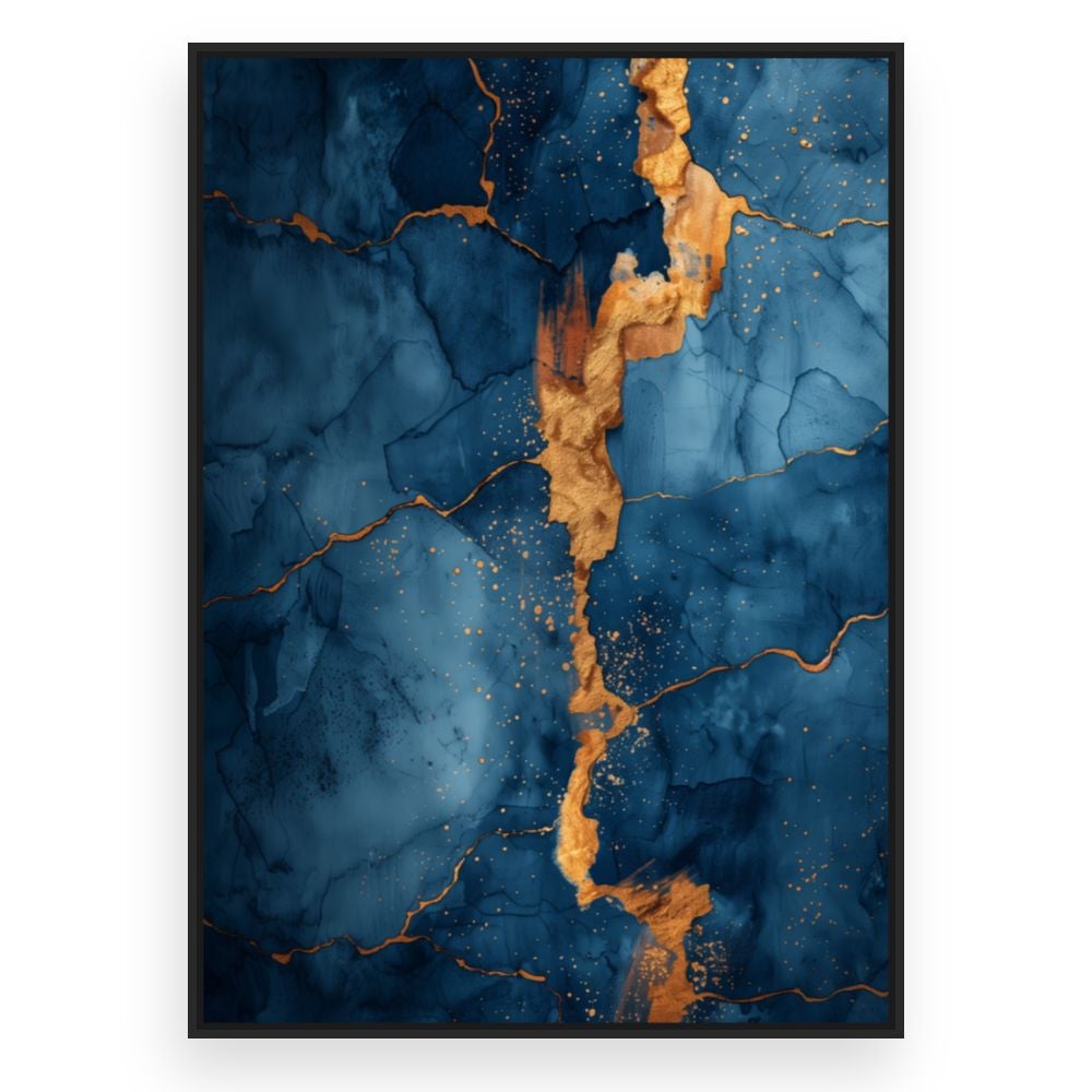Toile encadrée Veines dorées mystérieuses / 100x140cm / Cadre Noir / Fabriqué en France / Toile murale / DADA ART - 3