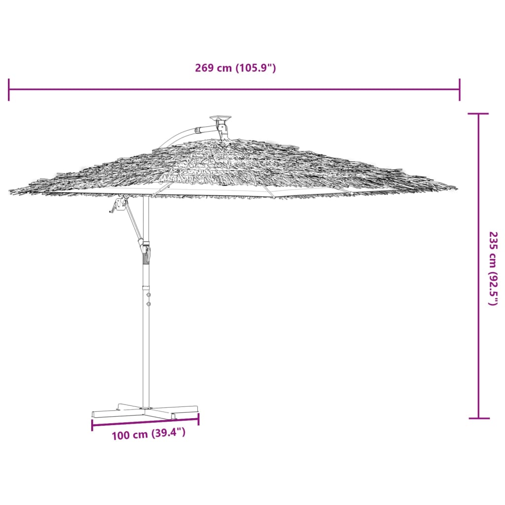 Parasol de jardin avec mât en acier marron 269x269x235 cm vidaXL - 3