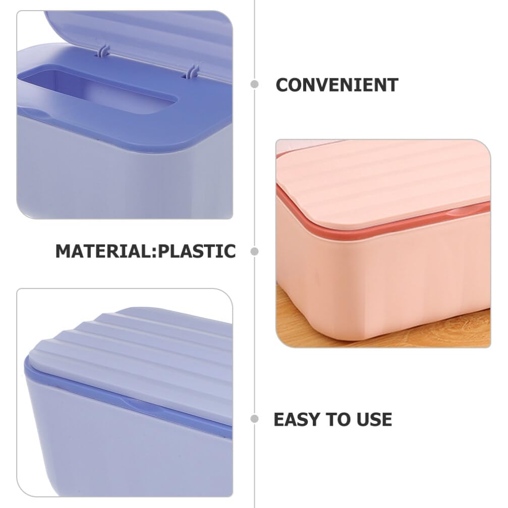 2-częściowy pojemnik na chusteczki, montowany na ścianie, pyłoszczelny pojemnik na chusteczki nawilżane z pokrywką, pojemnik na biurko - 4