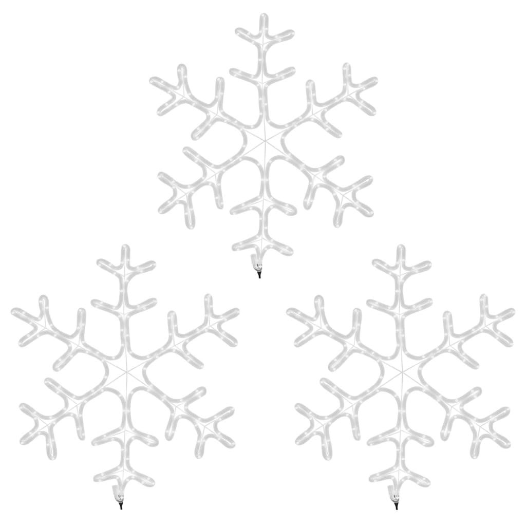 vidaXL Figura Natalizia Fiocco di Neve LED 3 pz Bianco Caldo 59x59 cm - 2