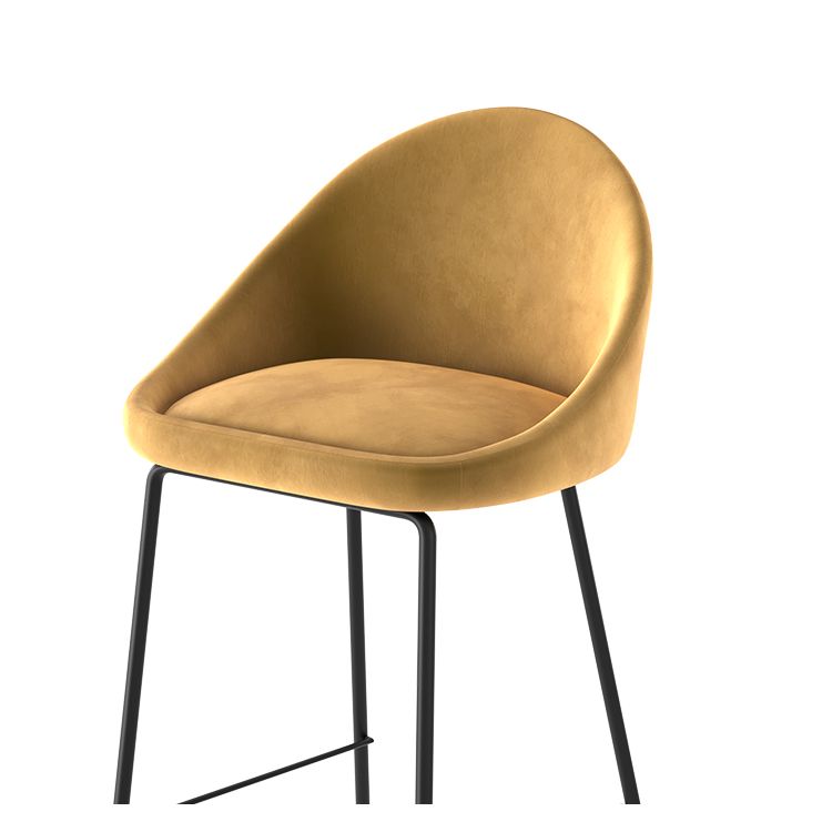 Lot de 2 chaises pour îlot central 65 cm en velours jaune - Misty - 8