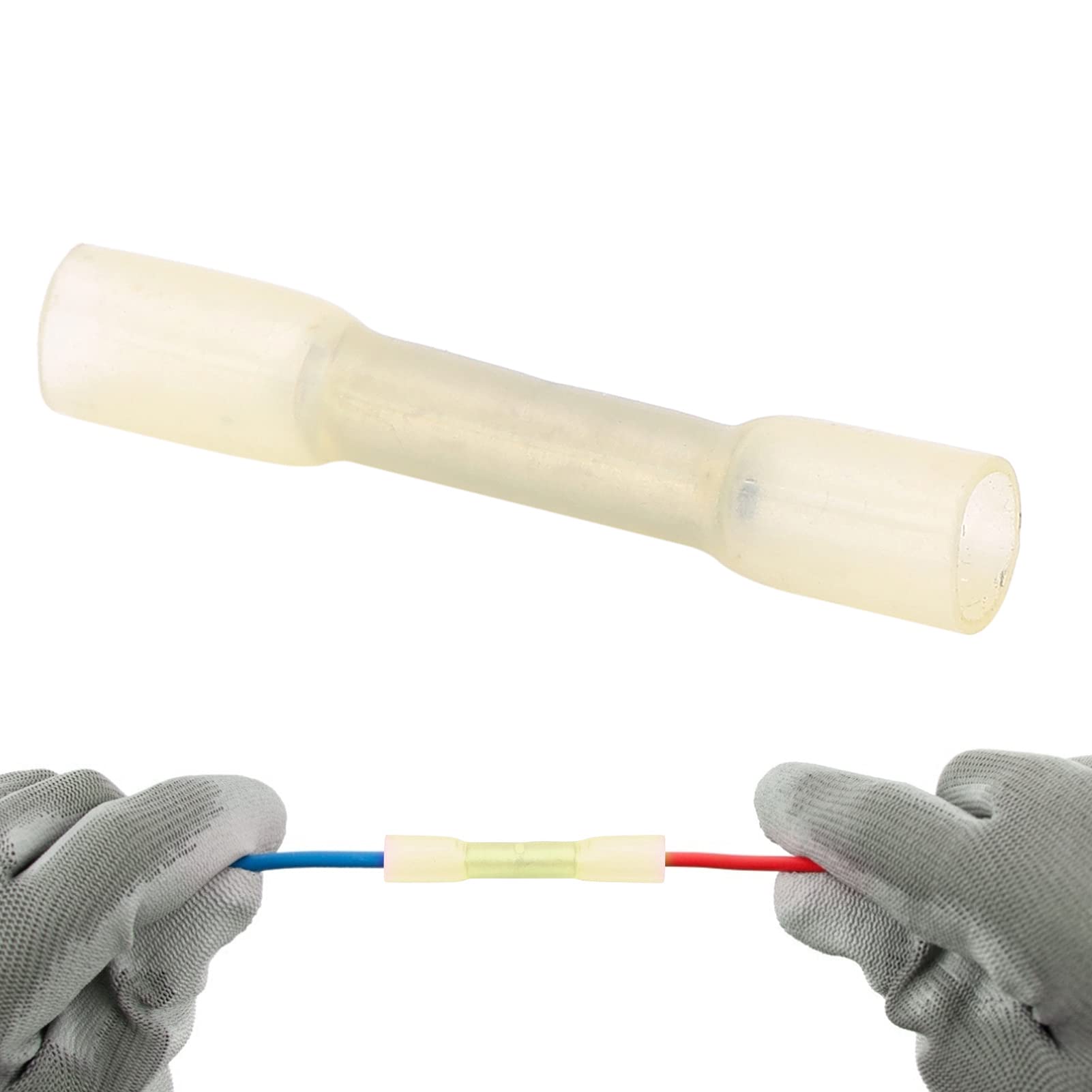 50 pezzi terminali termorestringenti connettori di testa kit impermeabile filo elettrico crimpatura splice (BHT0.5) - 2