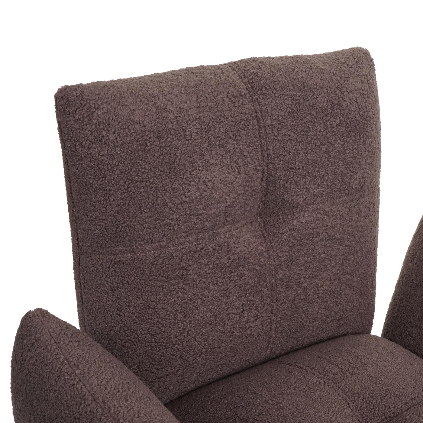 Set 6x sedie con seduta imbottita braccioli HWC-K34 metallo tessuto bouclè marrone - 7