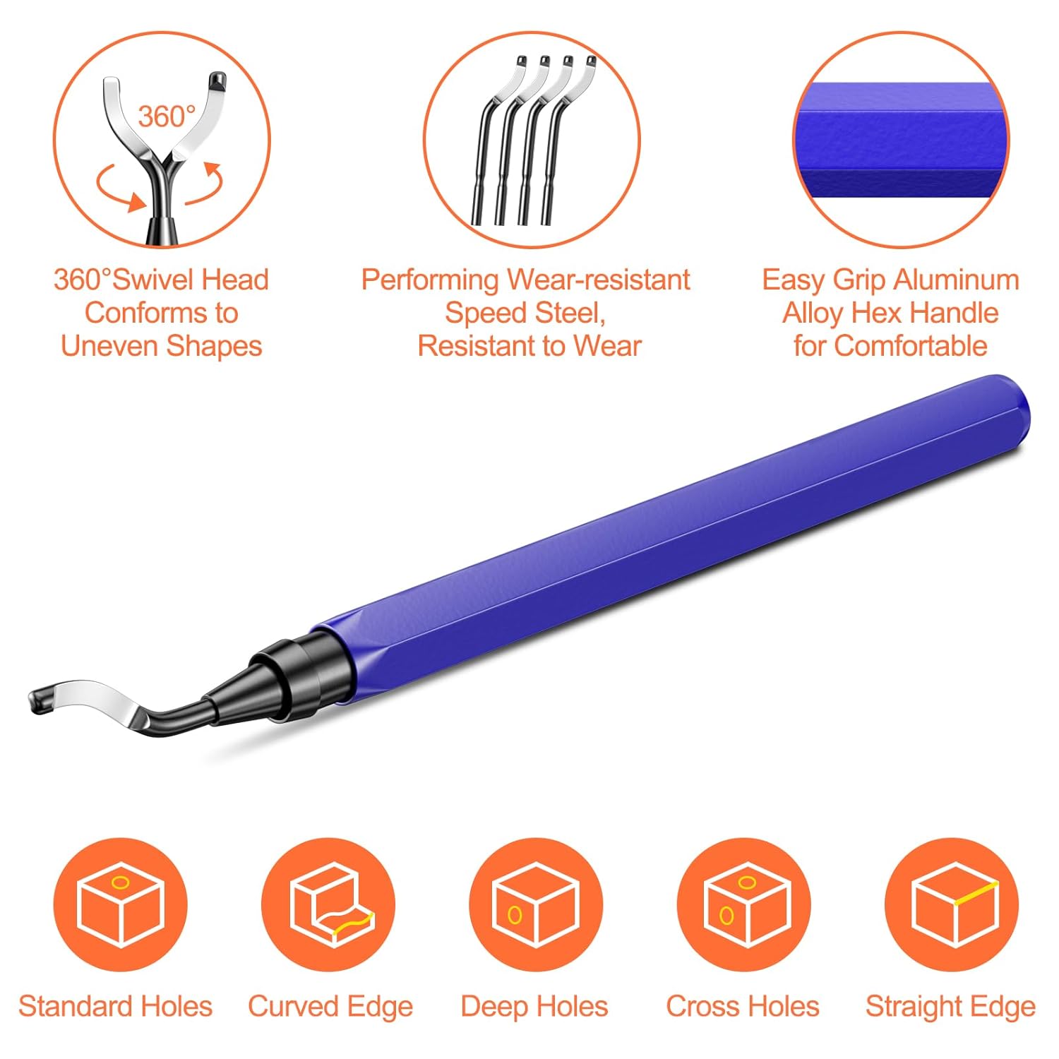 Outil d'Ébavurage Manuel, Ebavureur avec 10 BS1010 Lames de Rechange, Stylo Ebavureur, 360° Rotatif Deburr Burr Remover pour d'Impression 3D, Plastiqu - 3