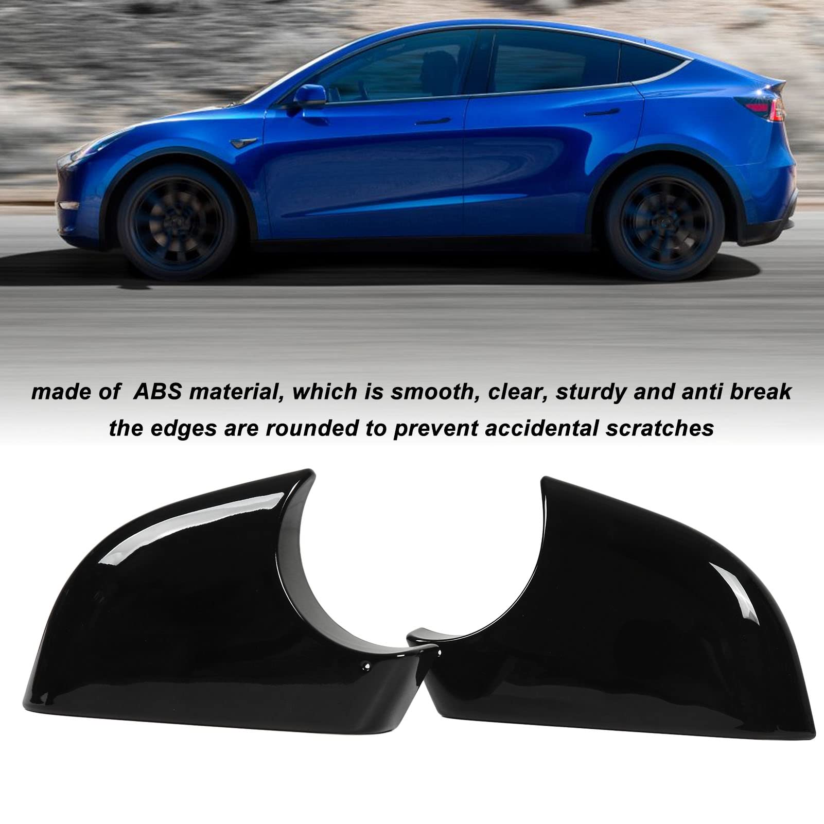 pezzi Copri specchietto retrovisore porta nero lucido Copri specchietto retrovisore sinistro destro di ricambio per Tesla Model Y - 3