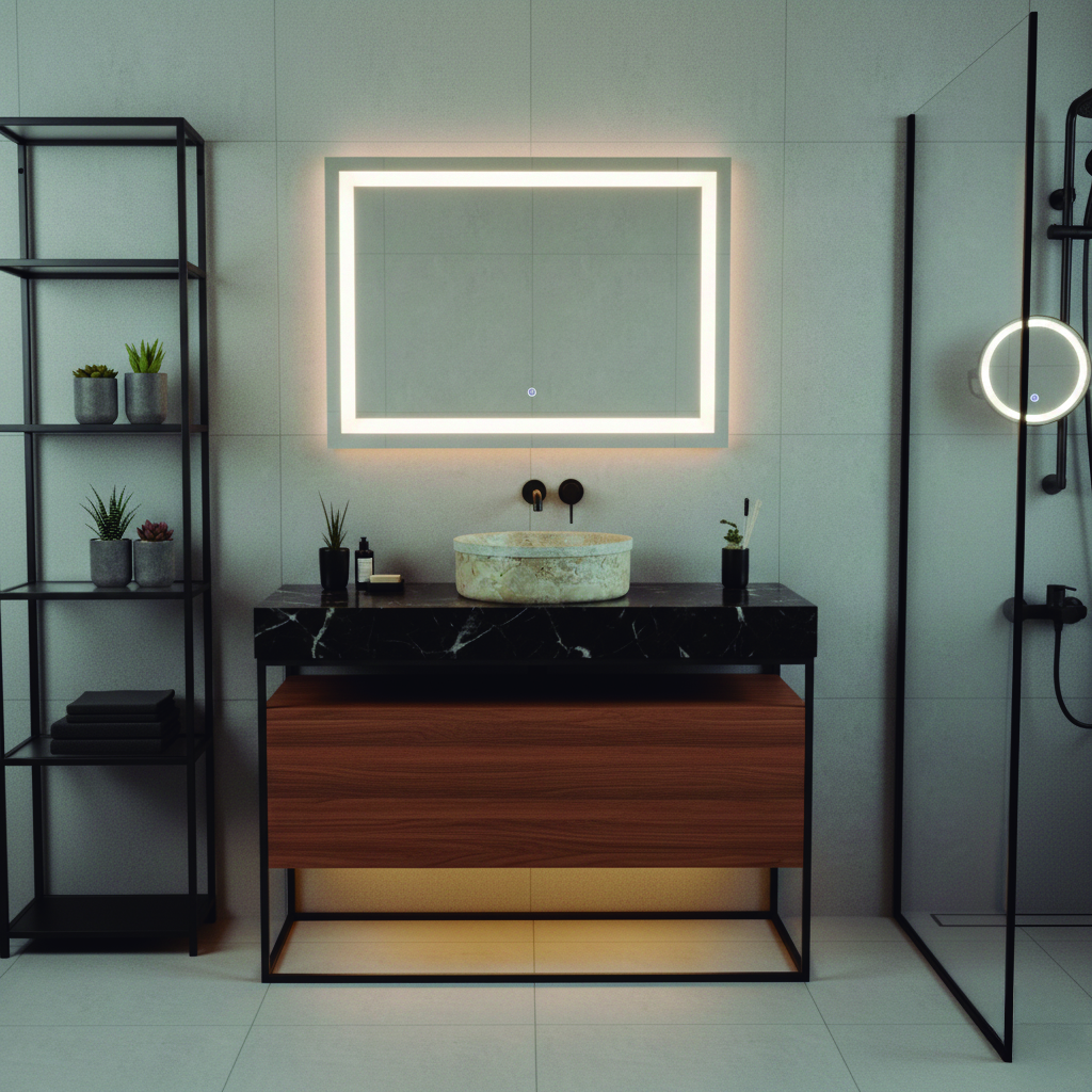 Lavatório de pedra natural bege DAYTON 380 x130 mm - 8