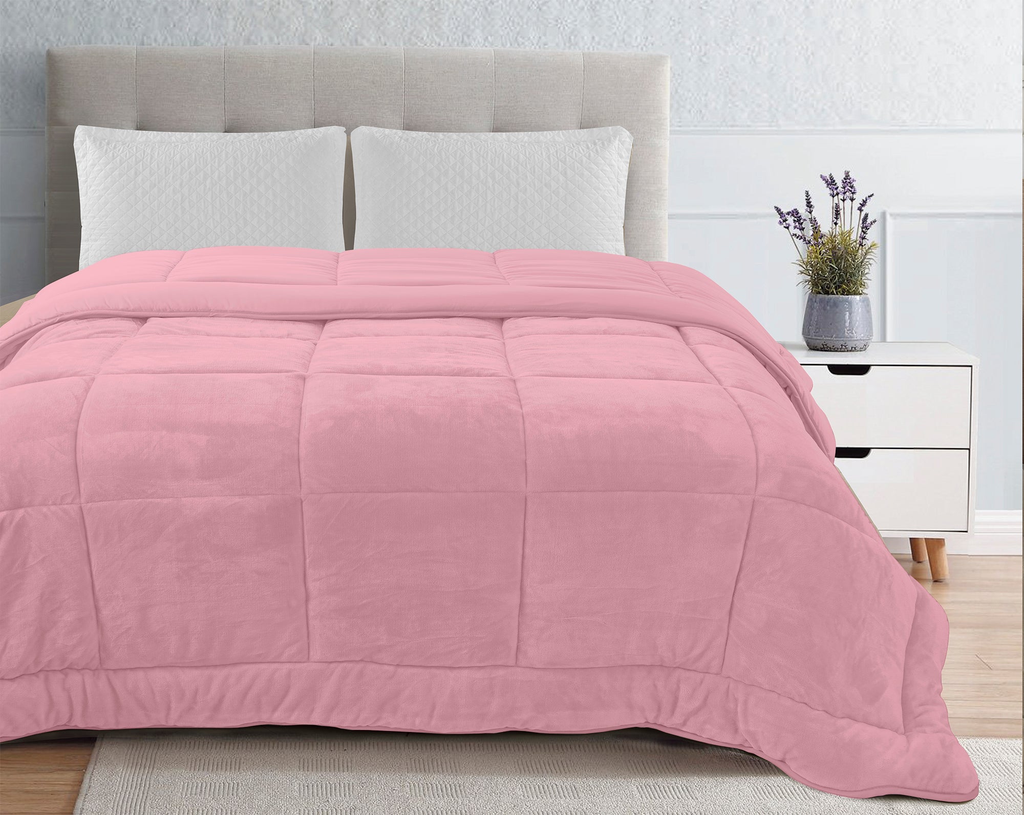 Tata Home Trapunta Invernale Letto Singolo 180x260 cm Tinta Unita in Tessuto Flannel Effetto Velluto Heidi Colore Beige