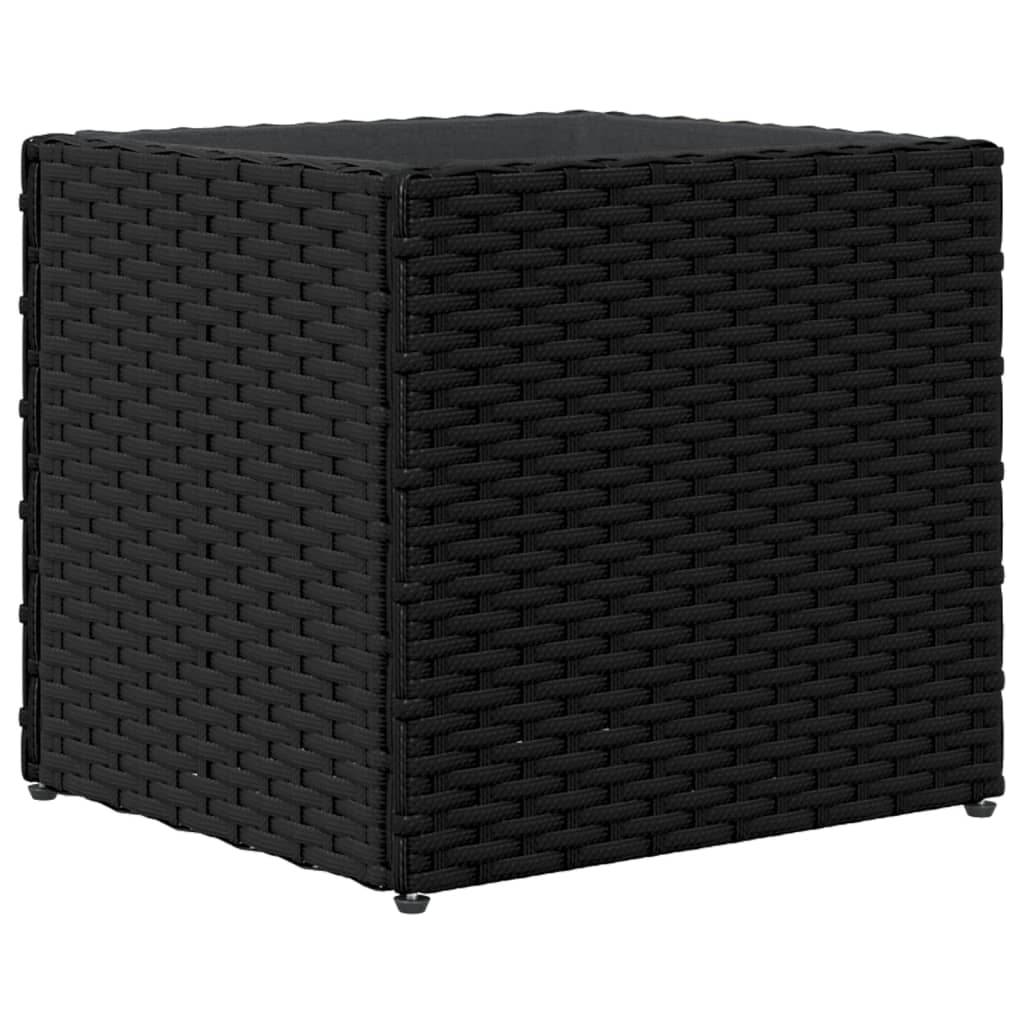 Jardinière bac lit surélevé plantes fleurs jardin terrasses lot de 2 36 x 30 x 32 cm résine tressée noir 02_0038947 - 5