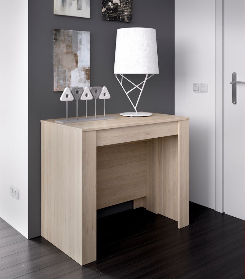 Stół konsola rozkładany ONEGA - dla 10 osób - 4 wkładki - Kolory: Dębowy