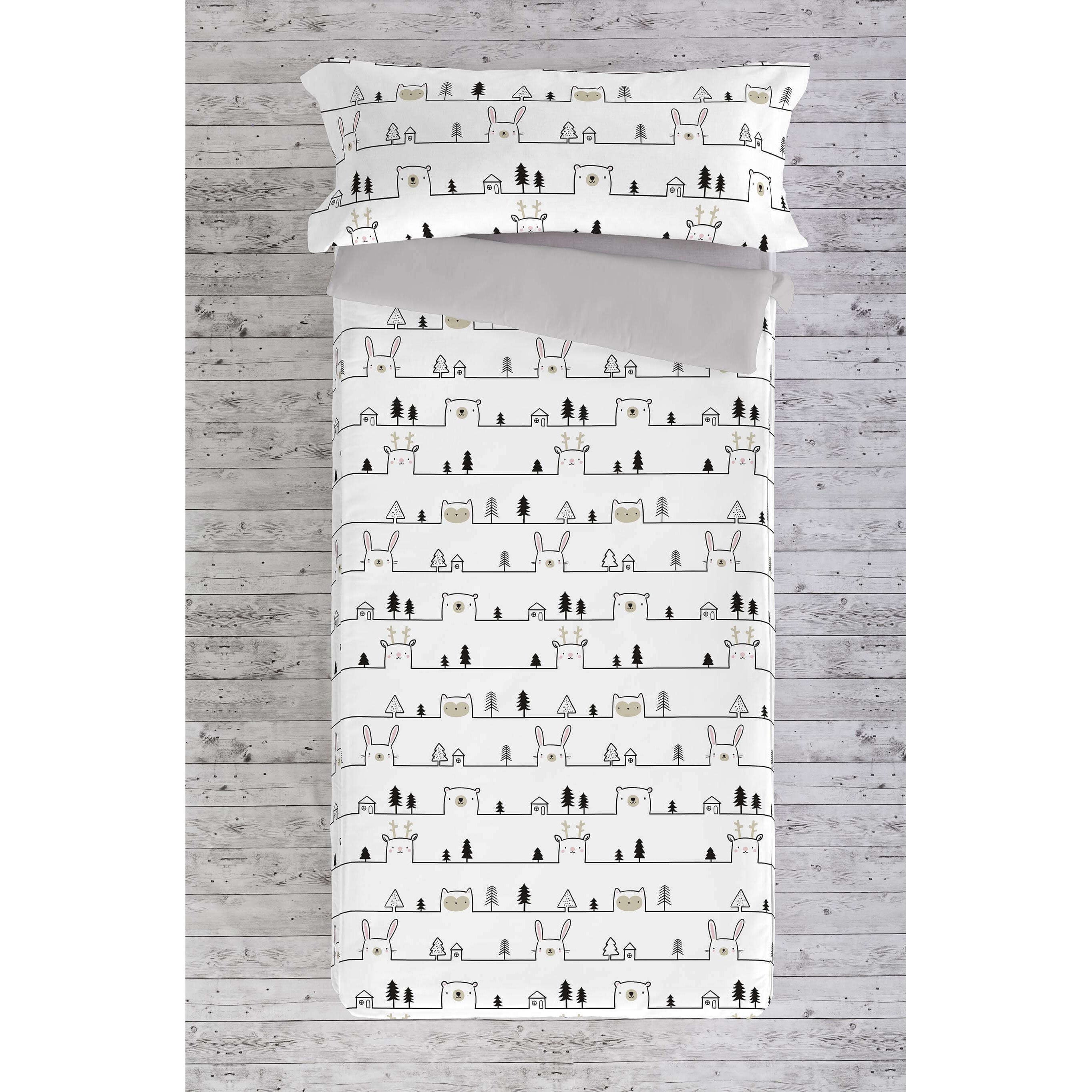 HOUSSE DE COUETTE SANS GARNITURE 100% COTON MAISON ANIMAUX LIT 90 (90X190/200 CM) - 2