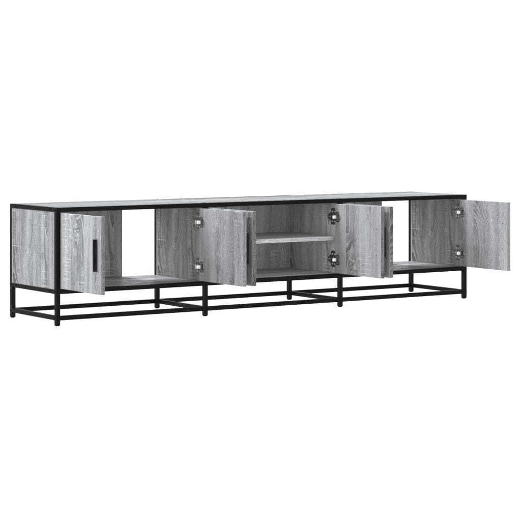 Meuble TV sonoma gris 180x35x41 cm bois d'ingénierie - 7