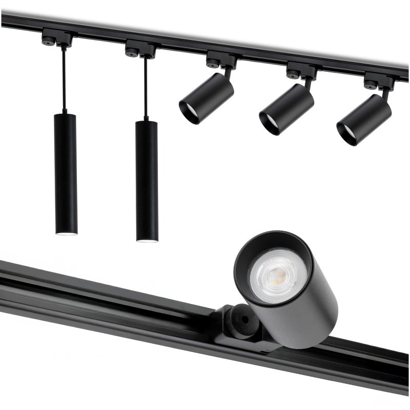 Zestaw Szyna Lumiled Oświetleniowa Szynoprzewód 2m + 5x Reflektor Szynowy GU10 Czarny