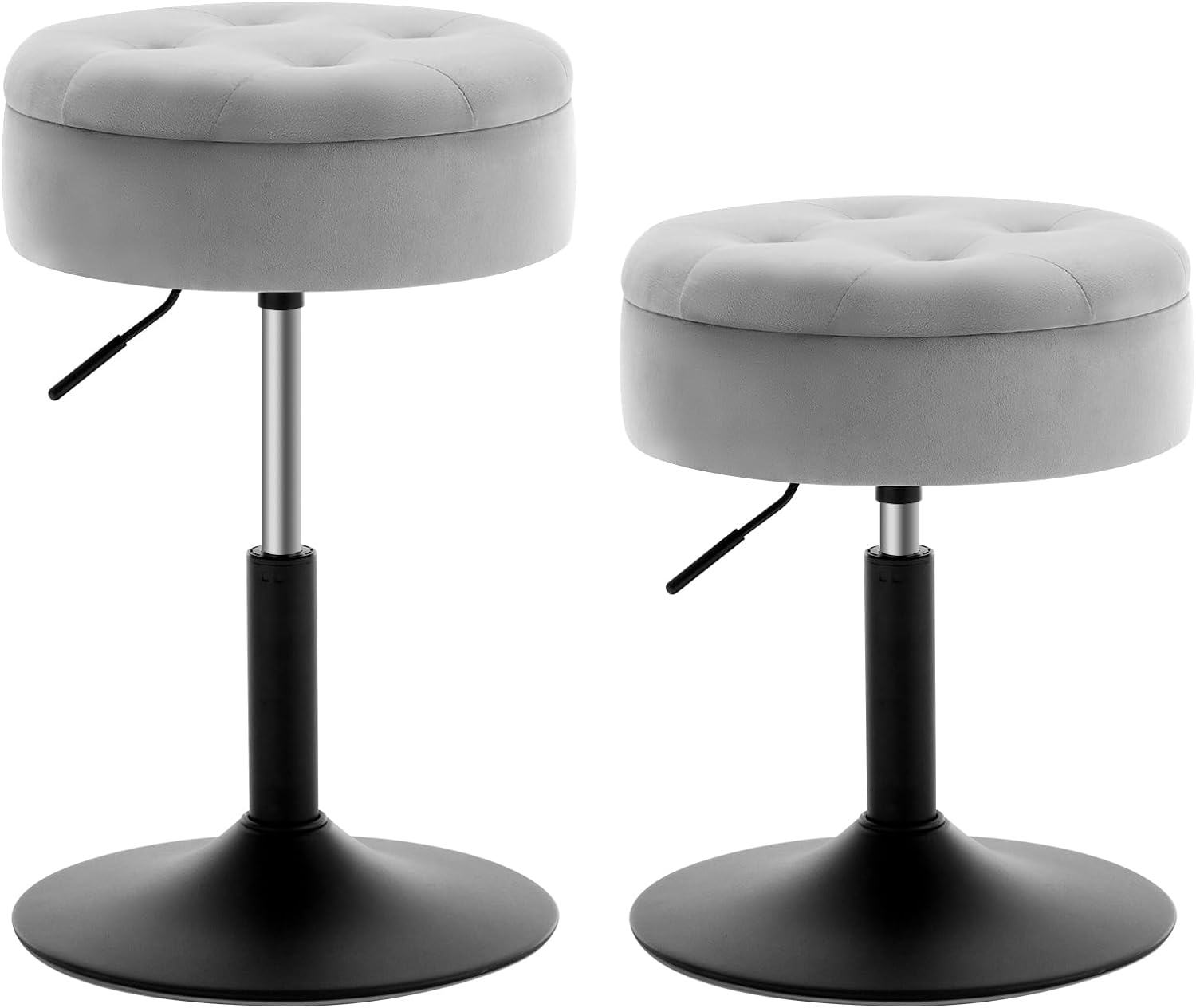 WOLTU Lot de 2 Tabourets Bar Bas en Velours + Métal， Réglable en ...