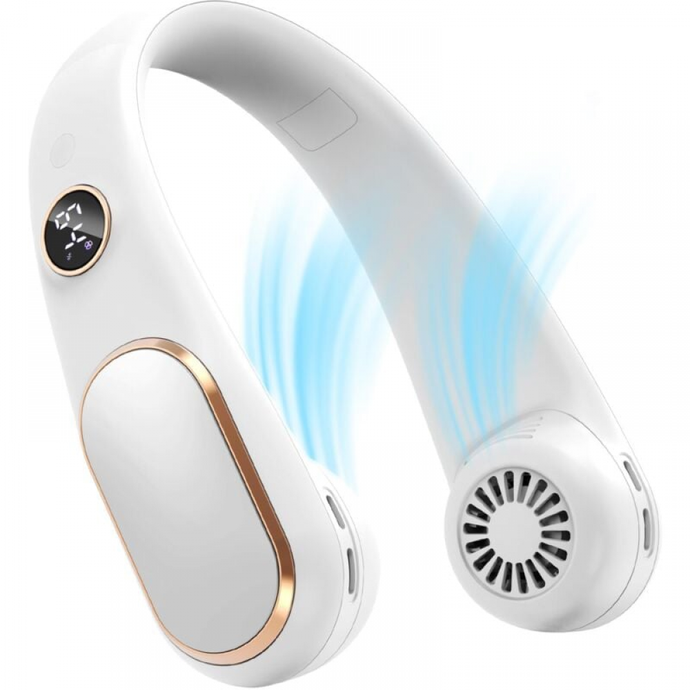 5-biegowy, akumulatorowy wentylator na szyję, przenośny wentylator osobisty, bez użycia rąk, regulowany, zasilany bateryjnie, przenośny wentylator