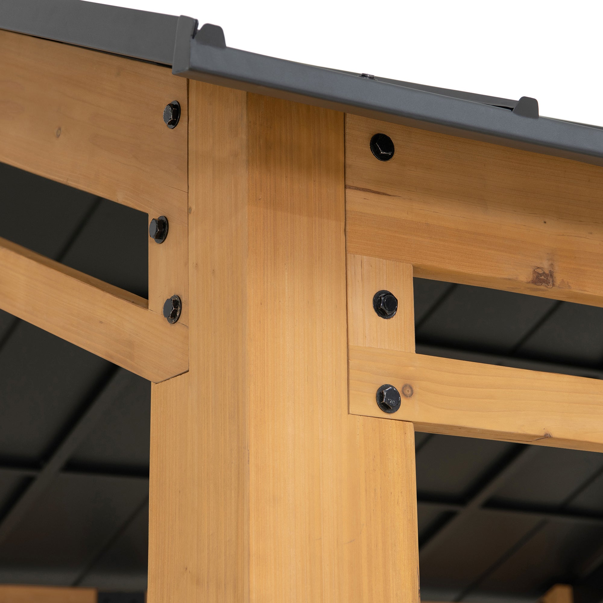 Carport en bois de cèdre DIRAN - 336 cm x 603 cm, anthracite - 5