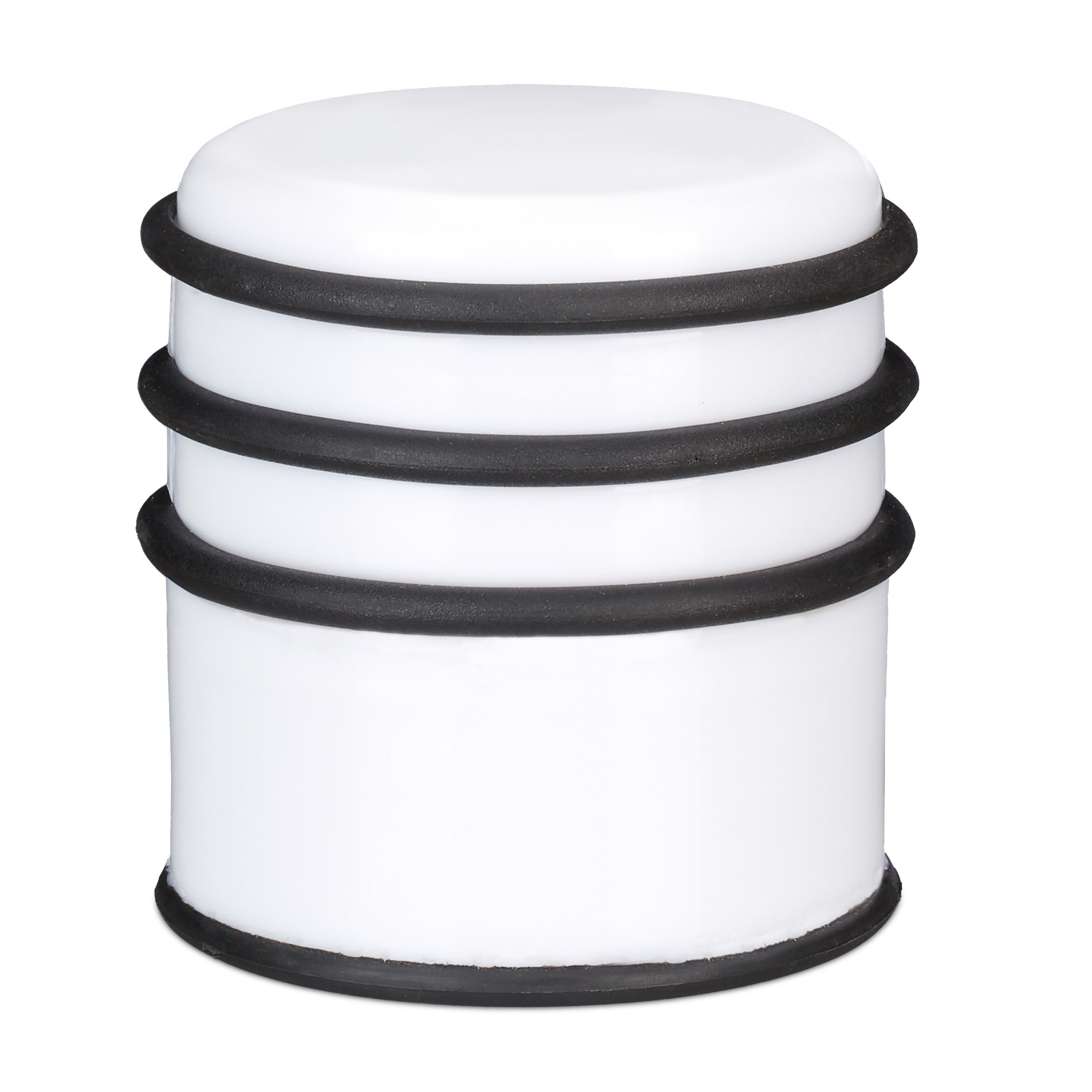 4x Fermaporta a Pavimento, Pesante, Blocca Porte e Finestre, ∅ 7 cm, 3 Anelli in Gomma, Bianco - 7