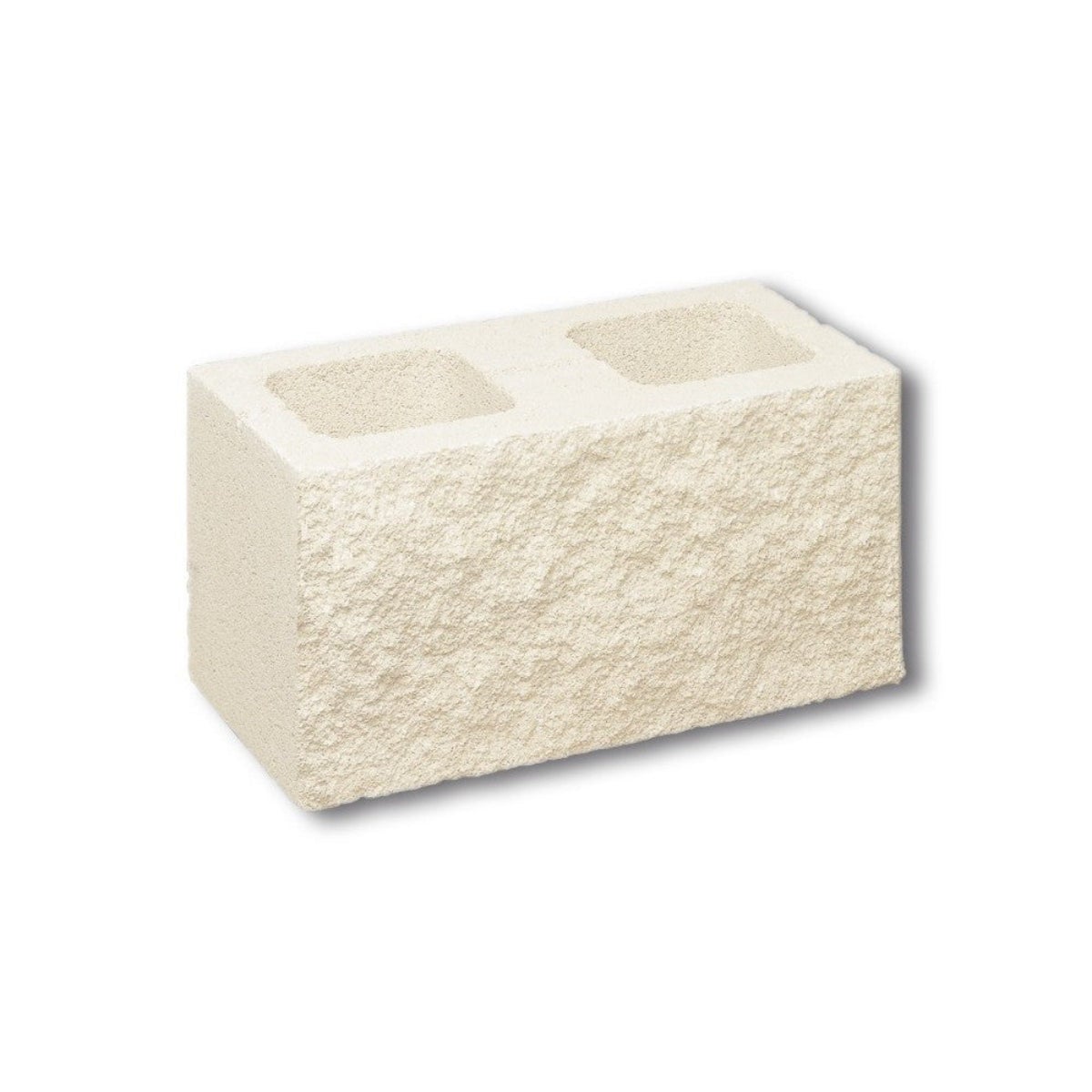 Bloque de hormigón hidrofugado RUGOSO Blanco Crema / 3 caras lisas y 1 ...