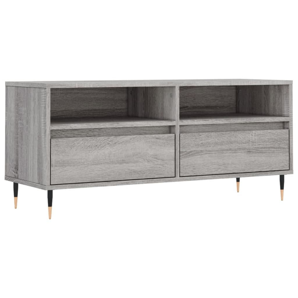 vidaXL Meuble TV sonoma gris 100x34,5x44,5 cm bois d'ingénierie - 2