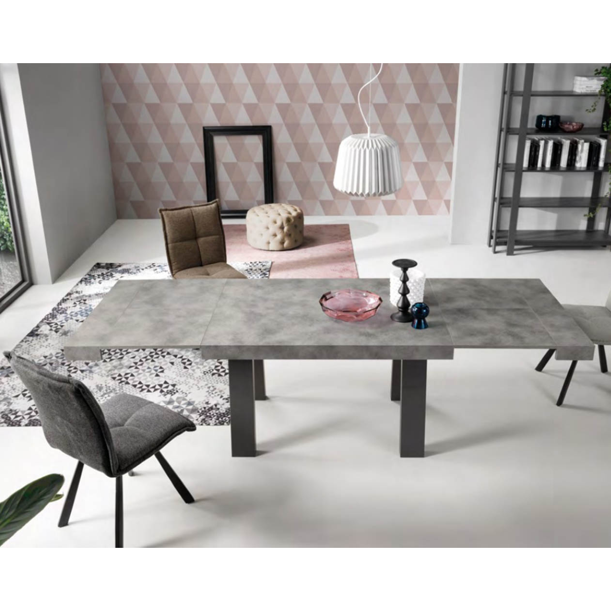 Tavolo soggiorno allungabile 260 cm piano in laminato DIVO Cemento - 2