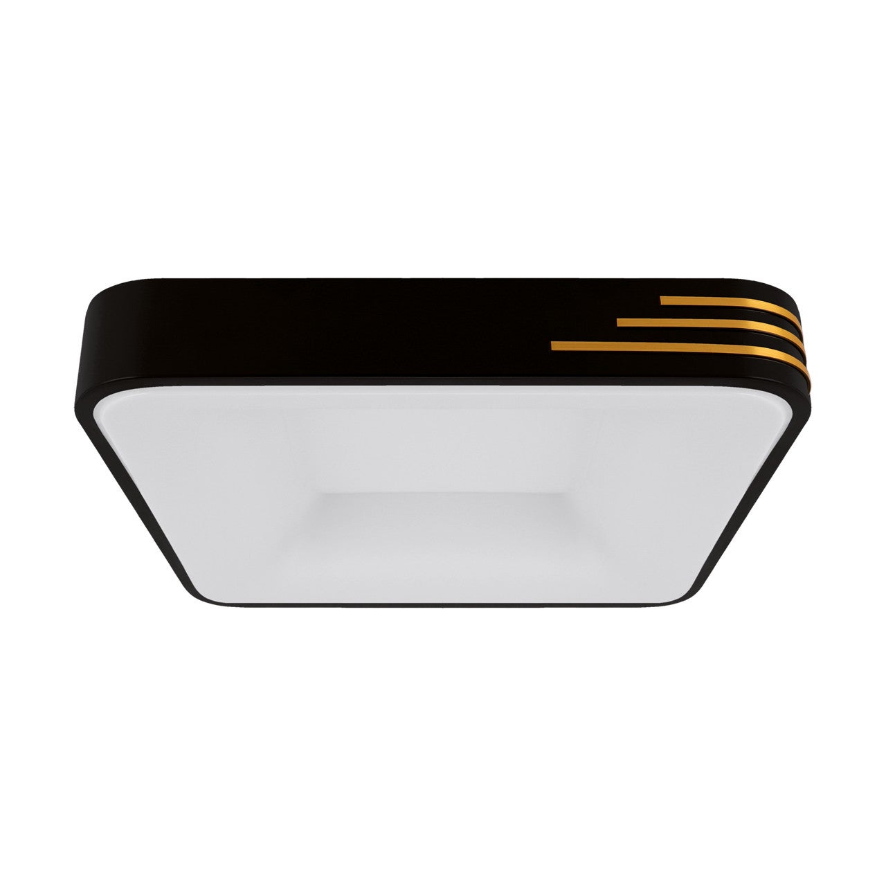 Plafon Librus kwadratowy czarno-złoty-biały LED 24W 4200K 1700lm wym: 9,5 x 42 cm IP20 tworzywo sztuczne Struhm
