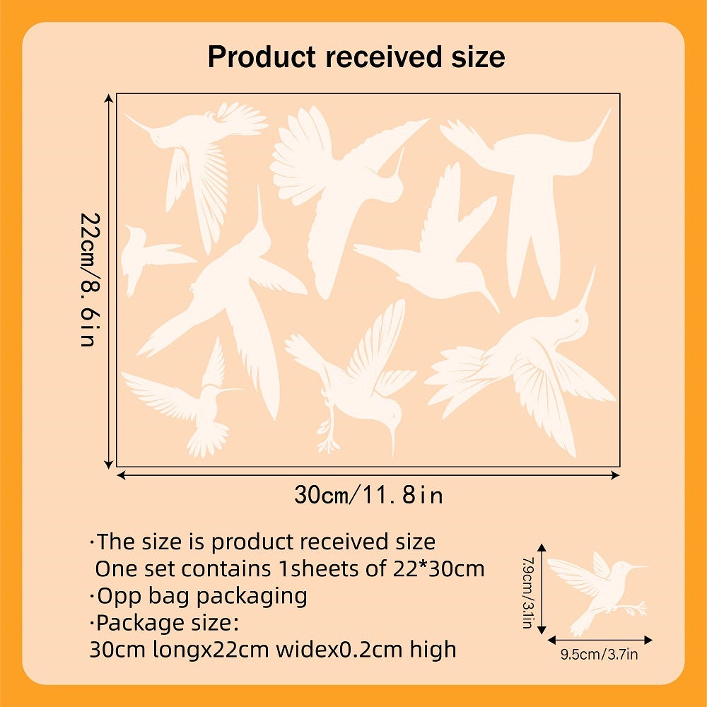 Autocollants anti-collision pour oiseaux de fenêtre, protection de porte en verre et sauvez les oiseaux, réflexion, 9 Pcs, Dégager - 4