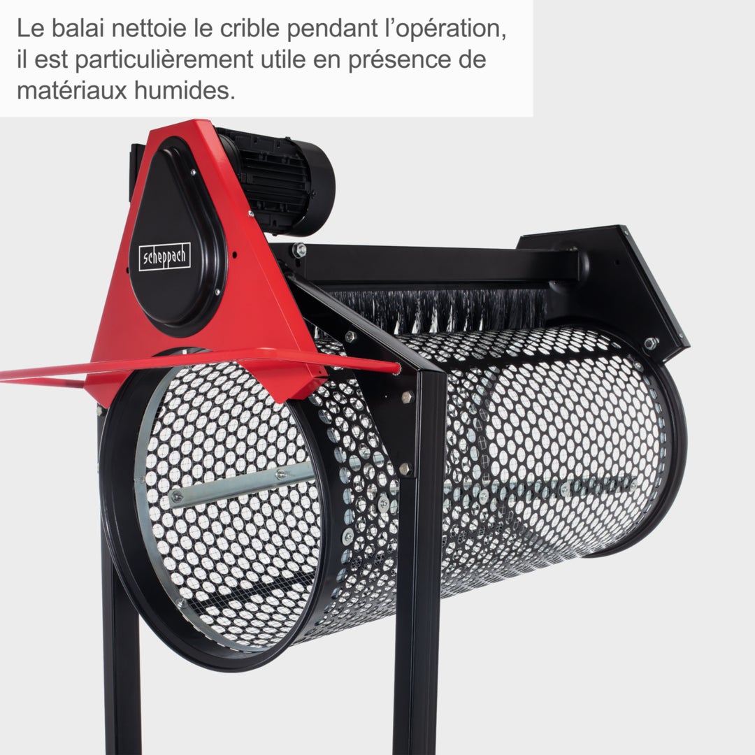 Scheppach Tamis roulant RS400 – 230 V – 360 W – tambour Ø 400 mm – Longueur tambour 900 mm – inclinable à 10° – Vitesse de rotation 42 min-1 - 4