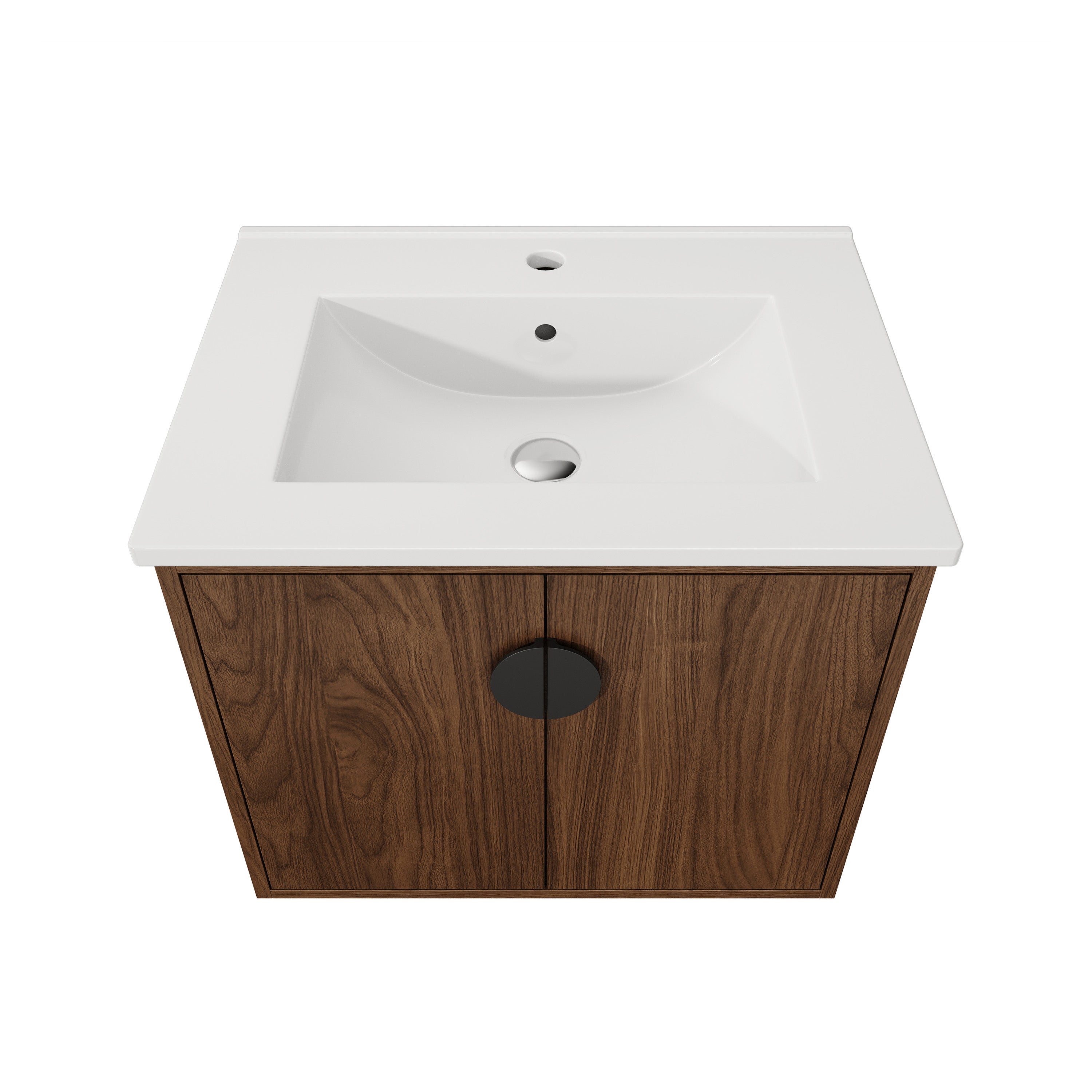 61 cm Meuble sous vasque avec vasque à encastrer - Ensemble de meubles de salle de bain 2 pièces avec vasque et meuble sous-vasque HOROW - 5