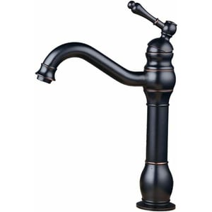 Rétro MitigEU Robinet de Lavabo Laiton Noir Haut Bec Salle de Bain Robinetterie élégante et design antique Unique BattEU
