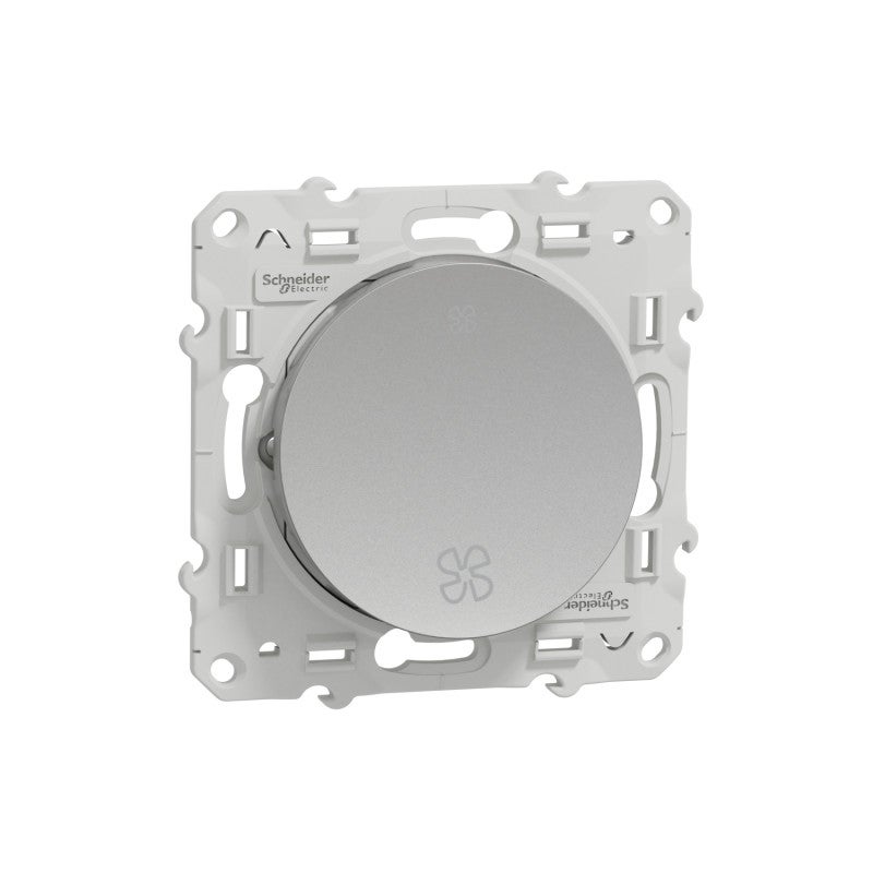 Interrupteur Schneider Odace Pour VMC En Aluminium - Neuf Avec Plaque Offerte - Réf. S530233