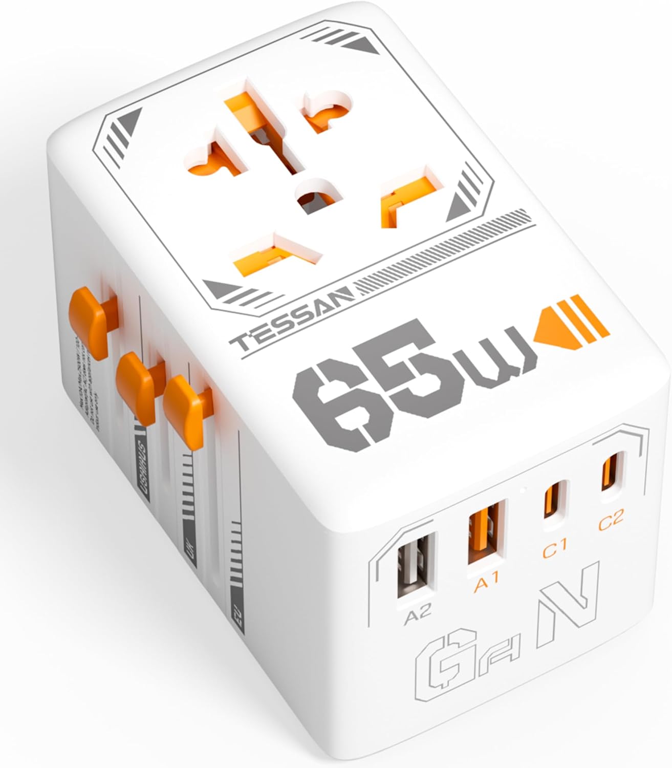 Adaptateur Voyage Universel 2500W - 3 Ports USB-C Et 2 USB-A (neuf)
