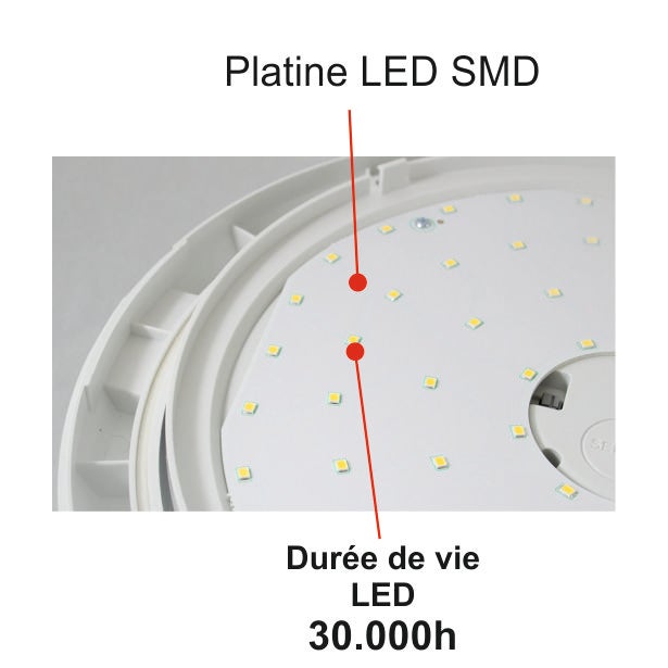 Applique d'extérieur Hublot LED à détecteur HF (mouvements et crépusculaire) 16W 1500 LM 4000K IP66 IK10 + mode veille - garantie 5 ans - 2