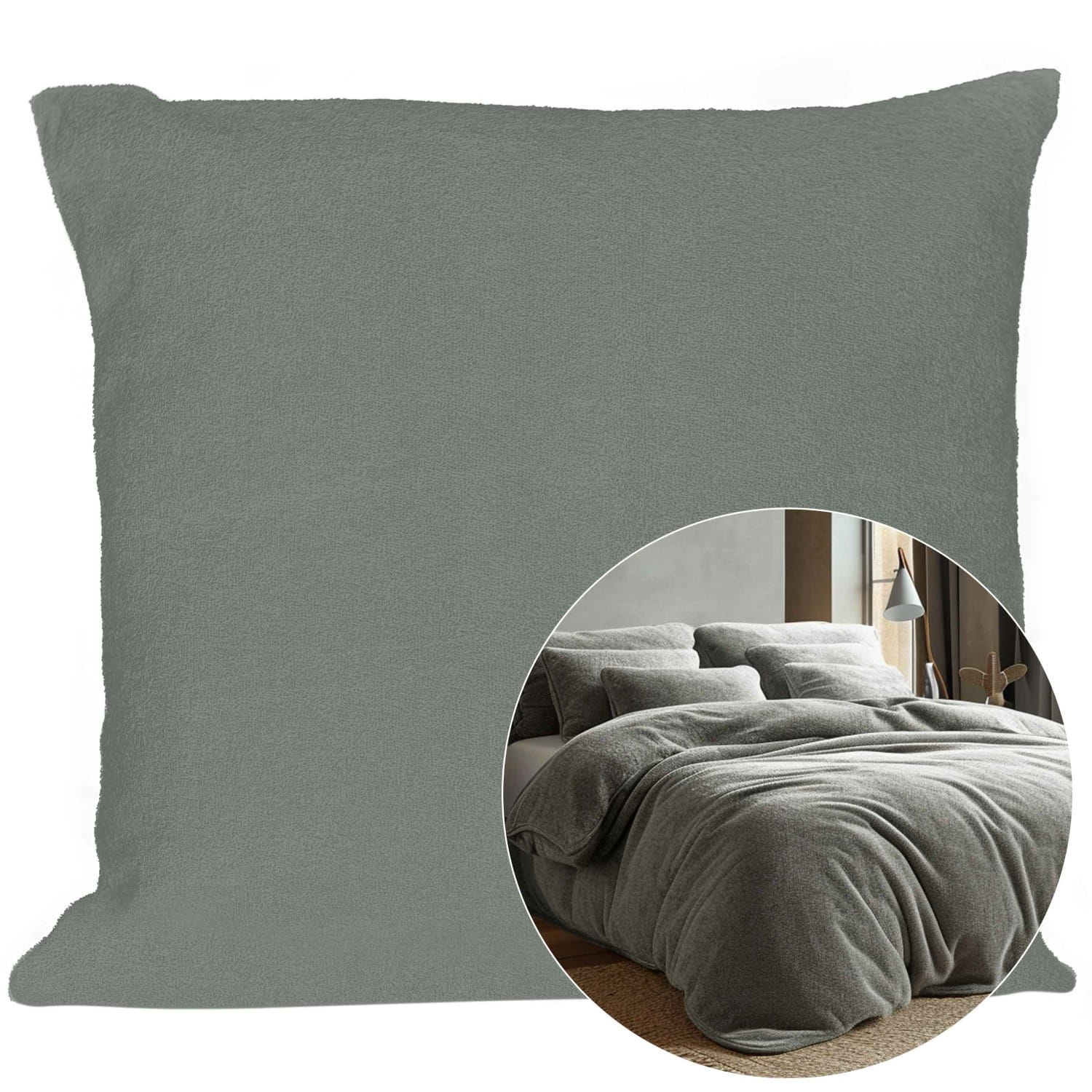 Poszewka frotte 40x40 kolor szary - Darymex