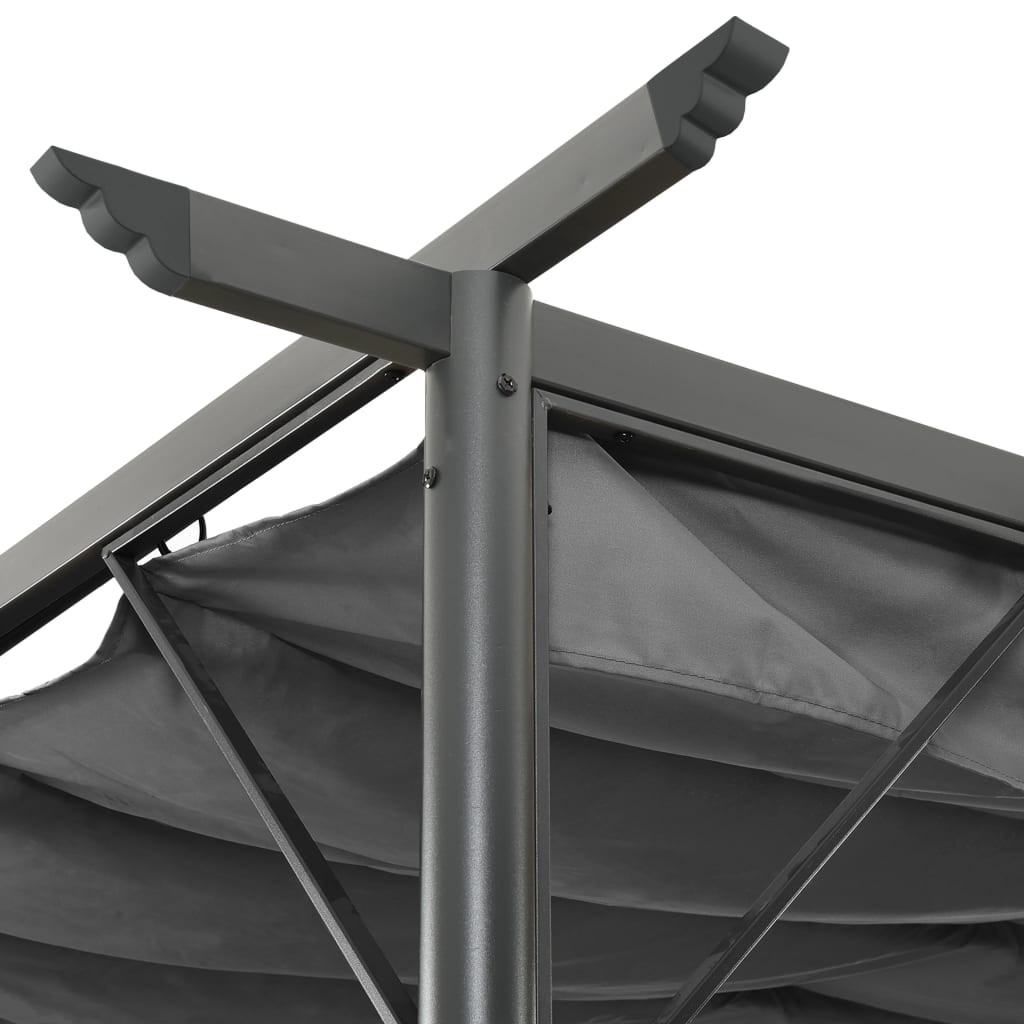 Tenda de jardim | Pérgola com toldo retrátil 3x3 m 180 g/m² aço antracite CFW310778 - 3