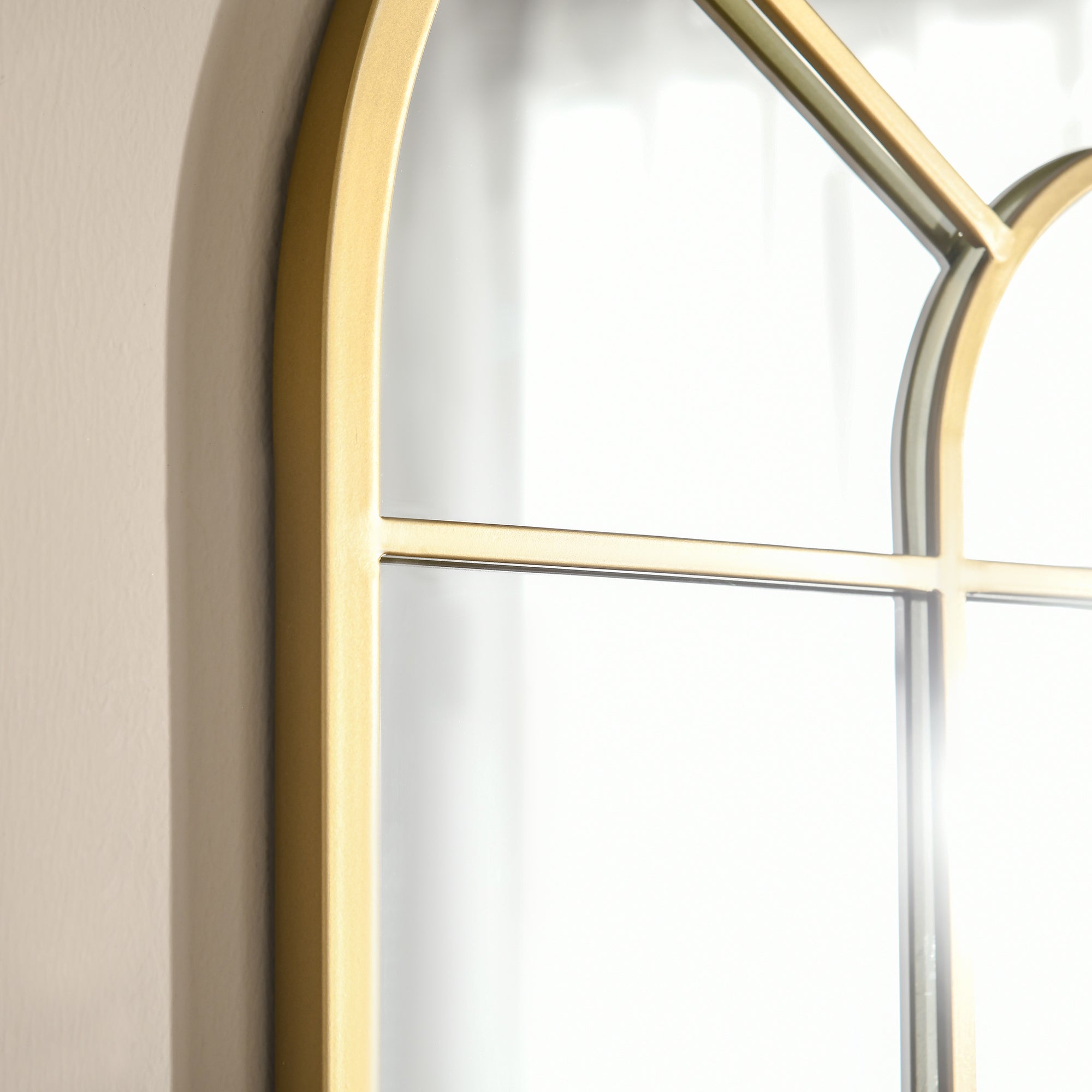 Espejo decorativo de pared espejo de ventana HOMCOM 50x2x70 cm oro - 4