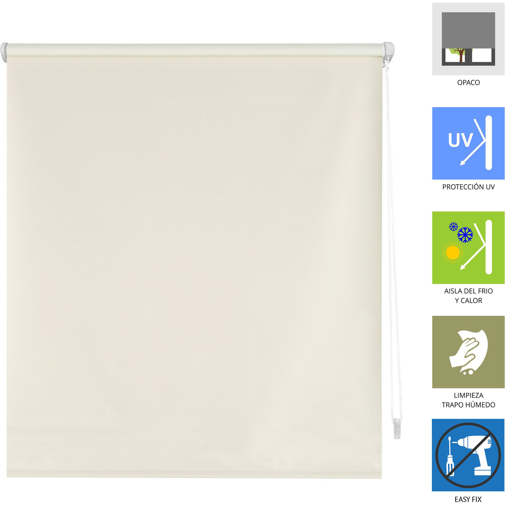 ECOMMERC3 | Tenda A Rullo Liscia Coprente Easyfix Misura 67x180 - Tenda Coprente SENZA ATTREZZI Tessuto Misura 64x175 - 3