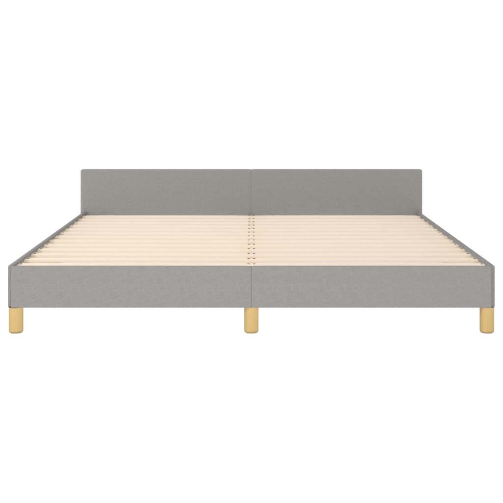 Cadre de lit sans matelas gris clair 160 x 200 cm en tissu - 6