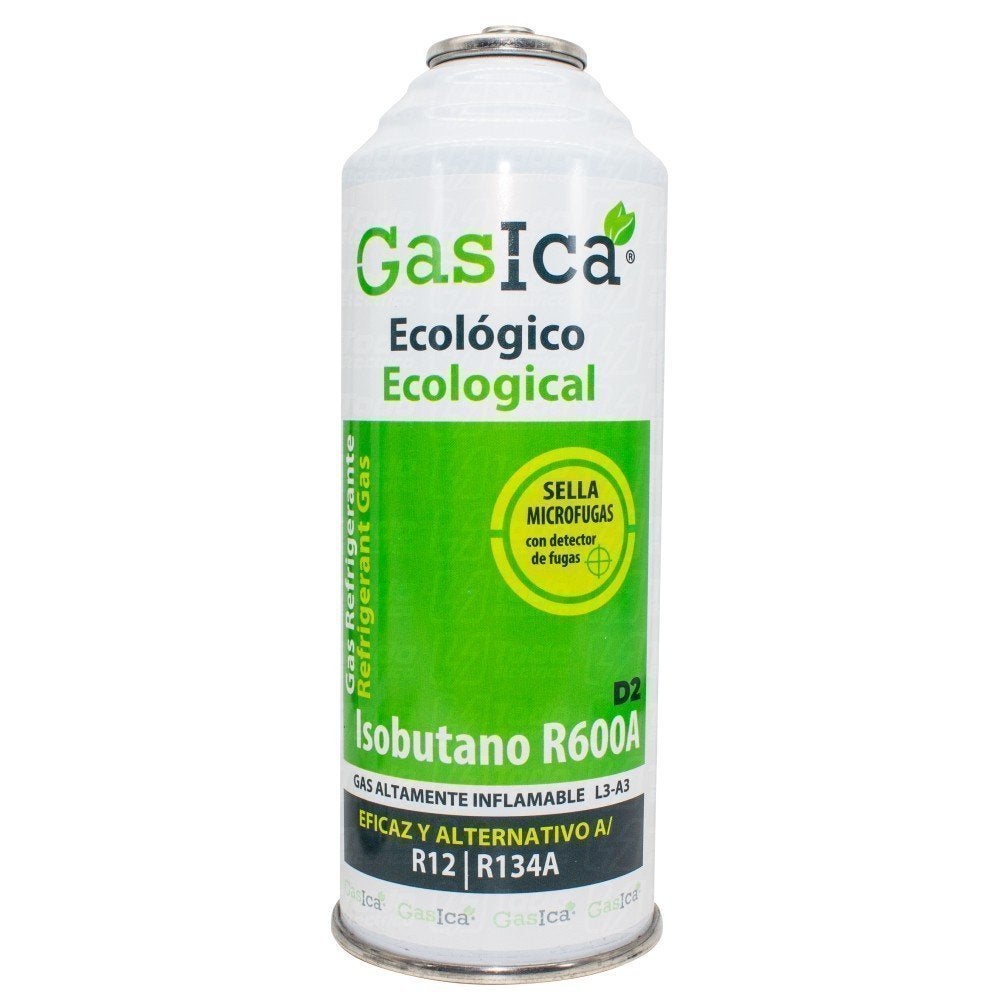 Pack Botellas Gas refrigerante orgánico Gasica D2 Sustituto R12/R134a más Kit Mangueras con manómetro recarga aire acondicionado - 2