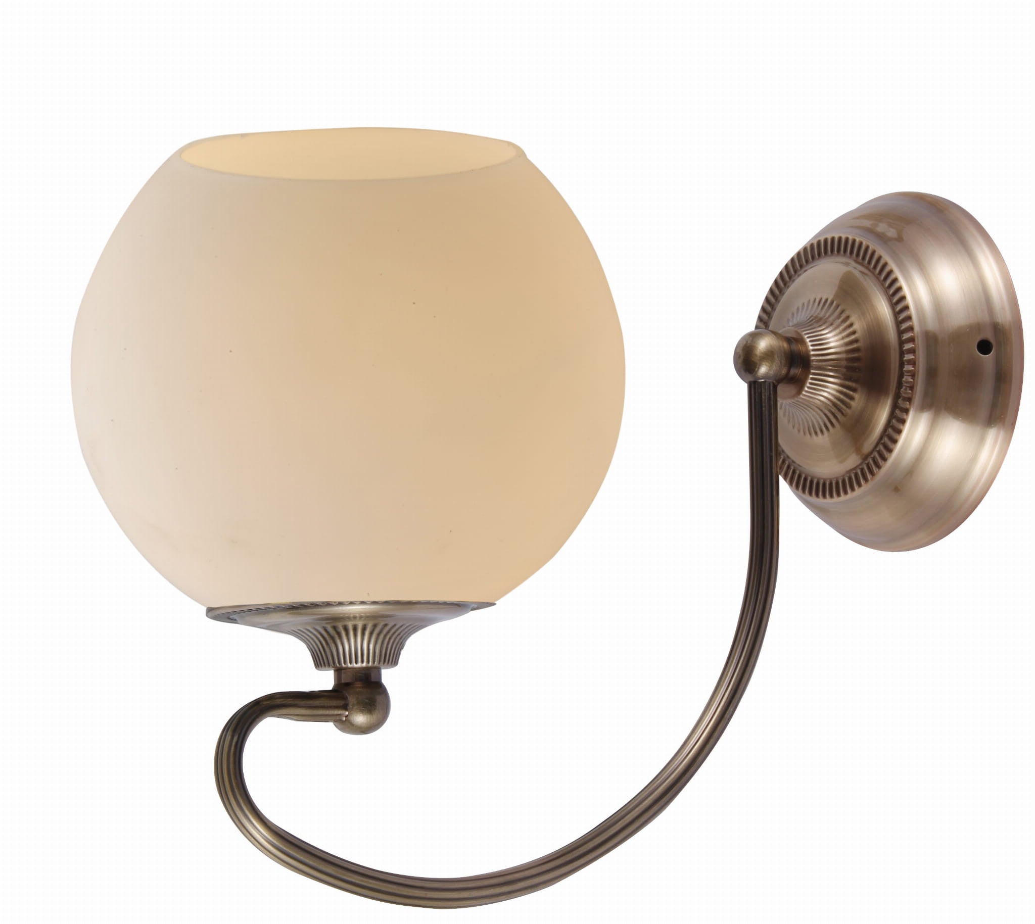 Kinkiet ścienny Orbit mosiądz-biały 1xE27x60W wym: 20 x 25 x 13 cm szkło IP20 Candellux