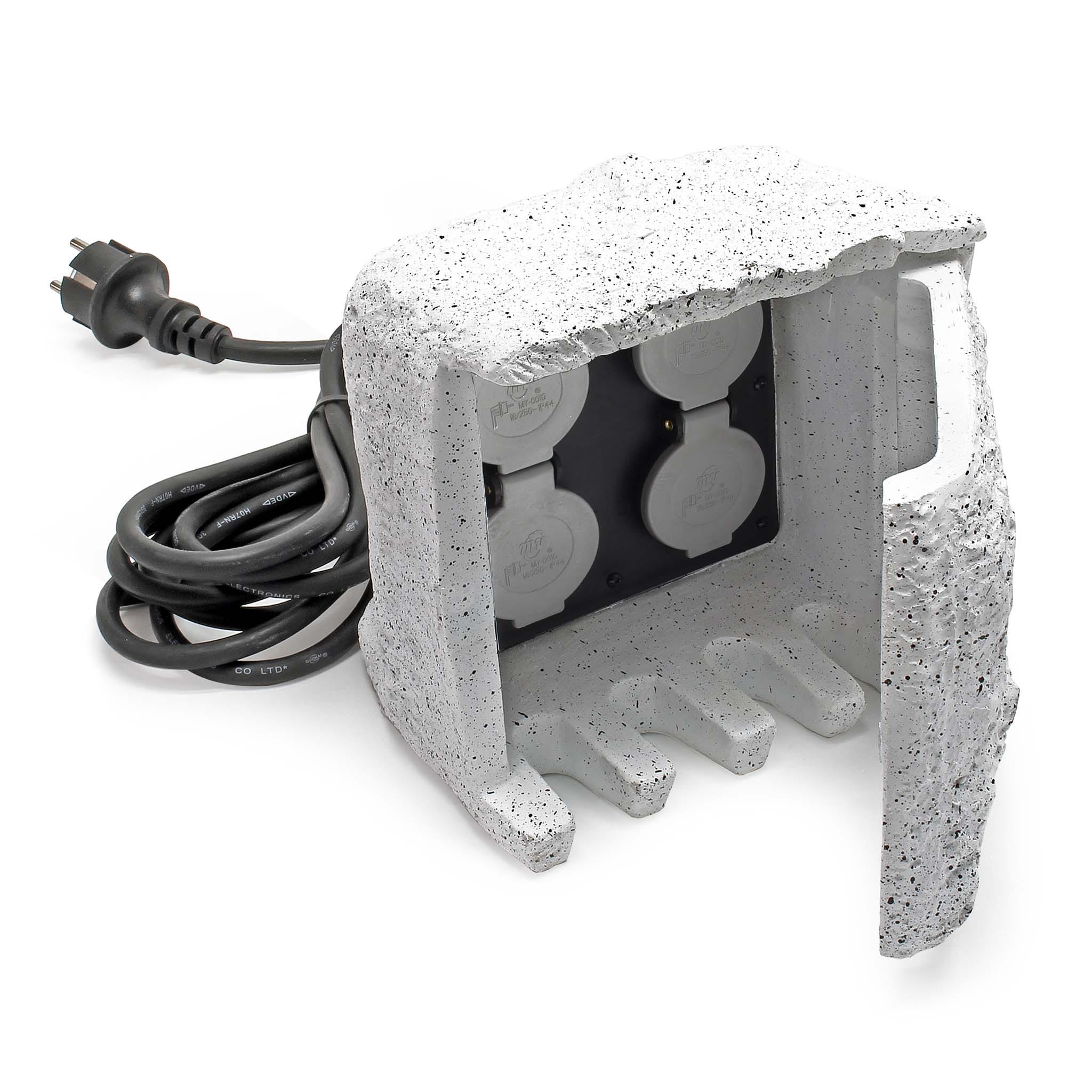 Wiltec Presa multipla per esterno prese cavo 5m Multipresa da