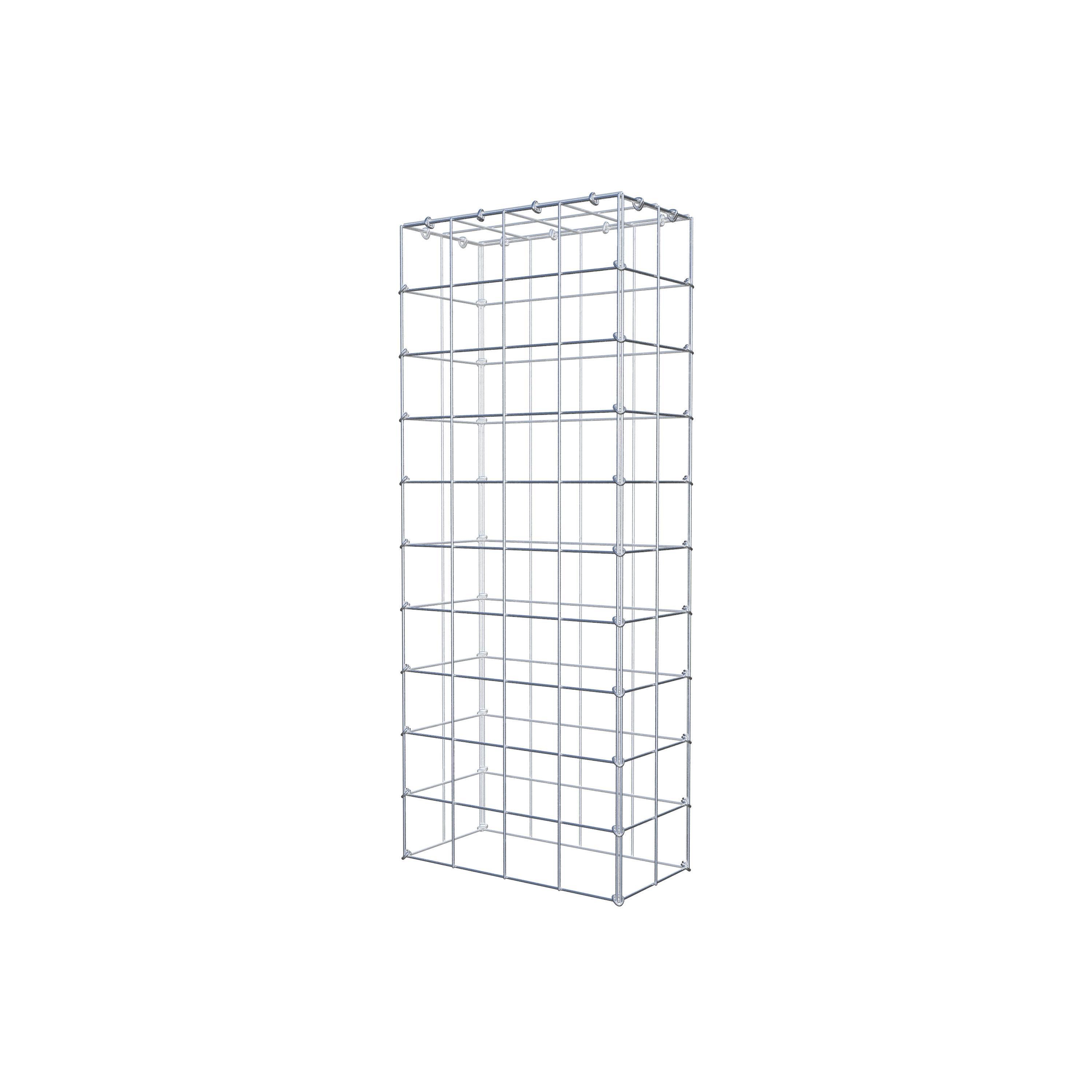 Gavión para apilar en acero galvanizado 100x20x40cm (LxAxP), malla 10 x 10cm, Anillo en C, sin rejilla inferior - 2