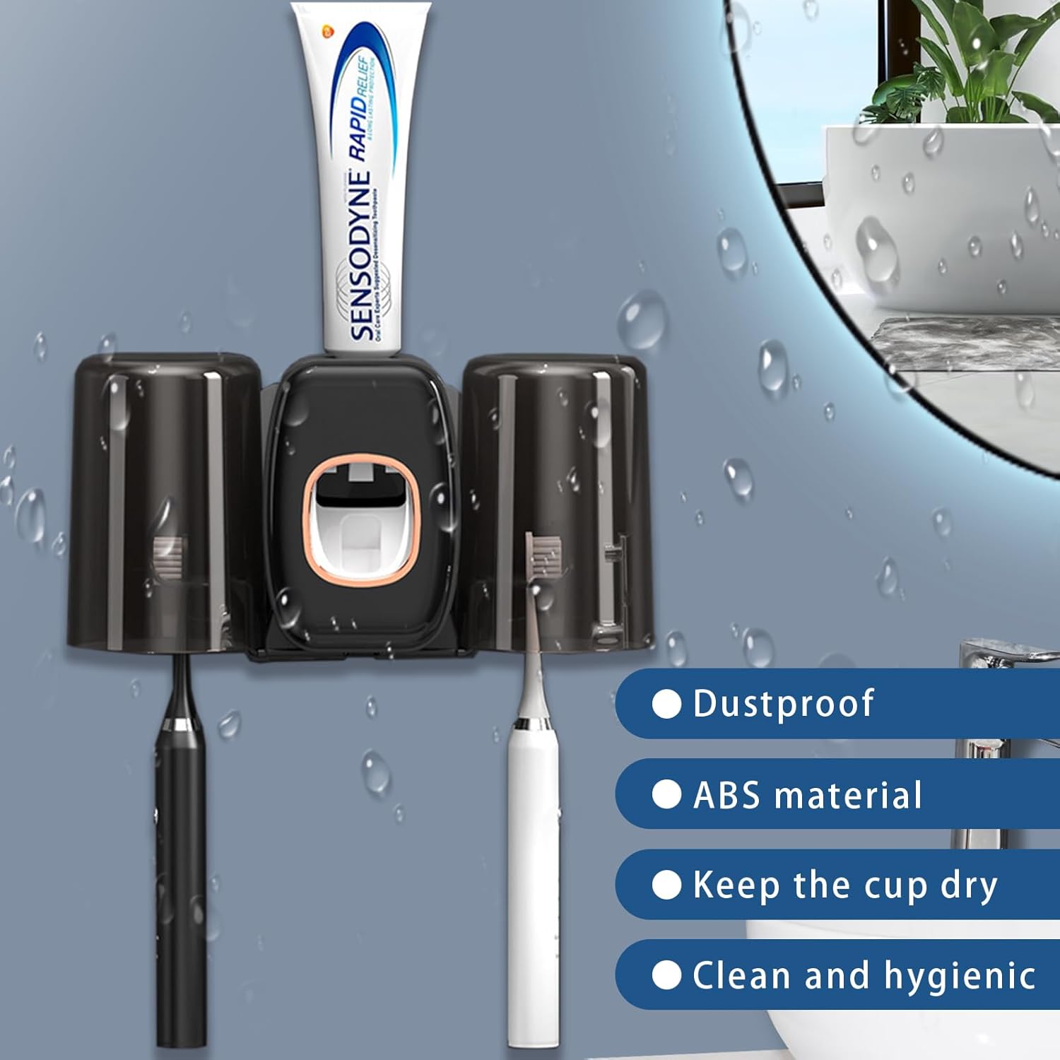 Distributeur Dentifrice Mural VOANZO - Presse Tube Salle De Bain Avec Support Adhésif