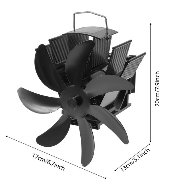Ventilateur 9 pc Ventilateur thermique à 7 pales pour cheminée à bois, distribution efficace de la chaleur, sécurité pour poêle à bois